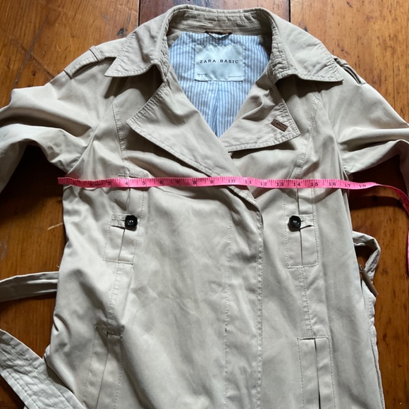Zara Trench Coat Tan with suede accents size Small - Picture 13 of 16